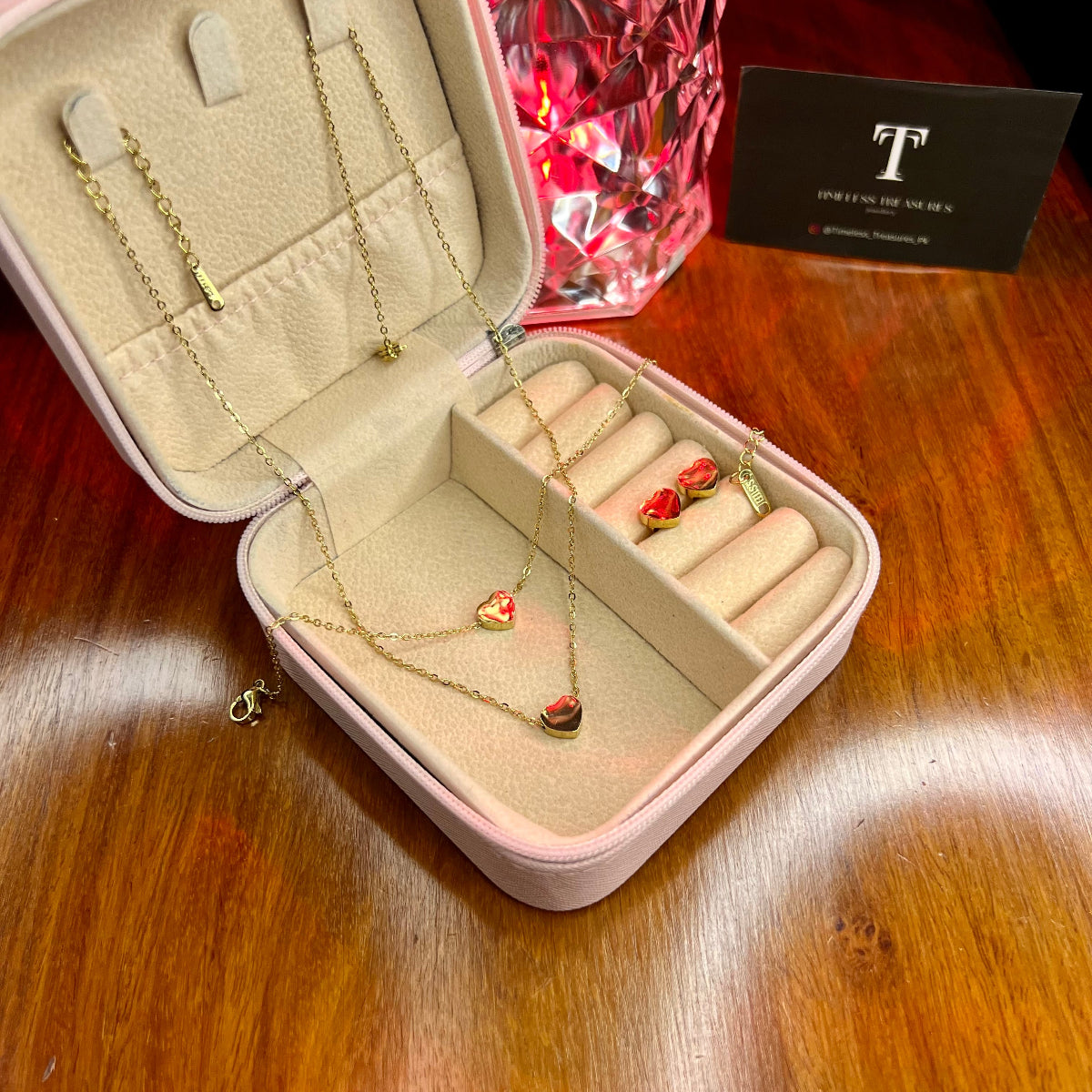 Premium Quality Stainless Steel 18k Plain Heart 3pc Complete Set