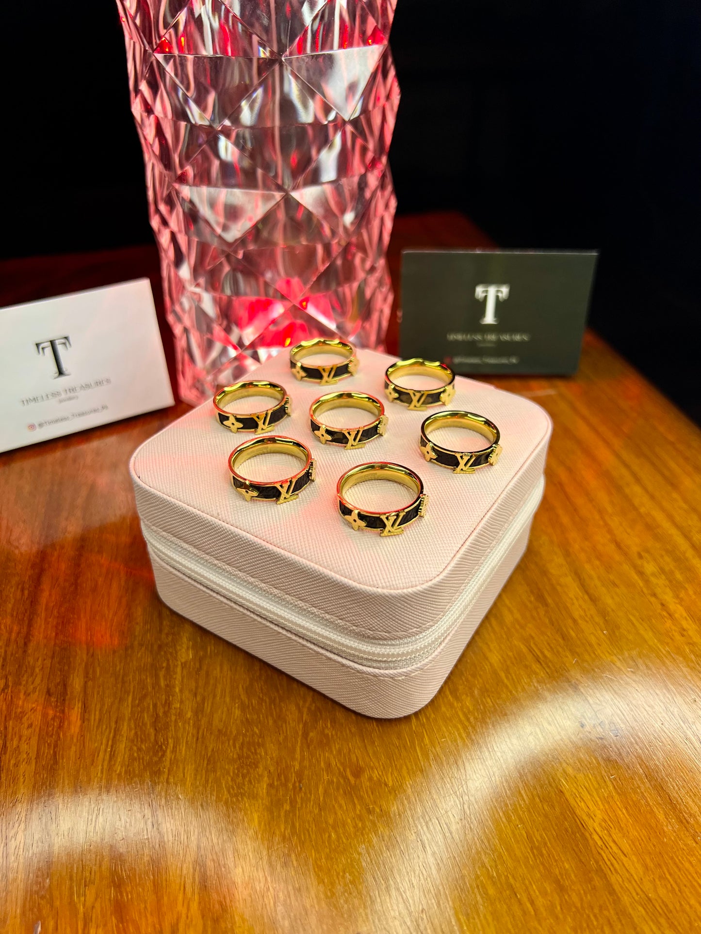 Premium Quality Stainless Steel 18k Lv Gold Ring