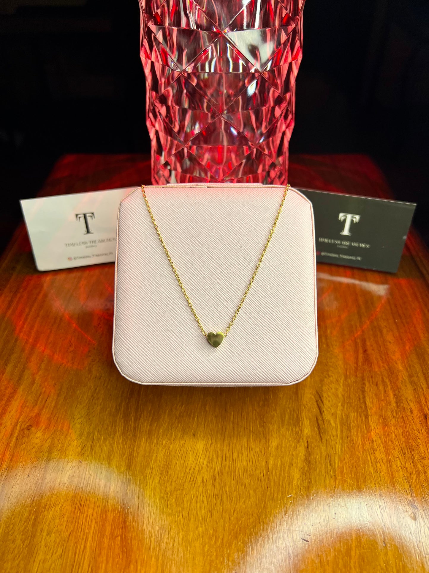 Premium Quality Stainless Steel 18k Golden Heart Necklace