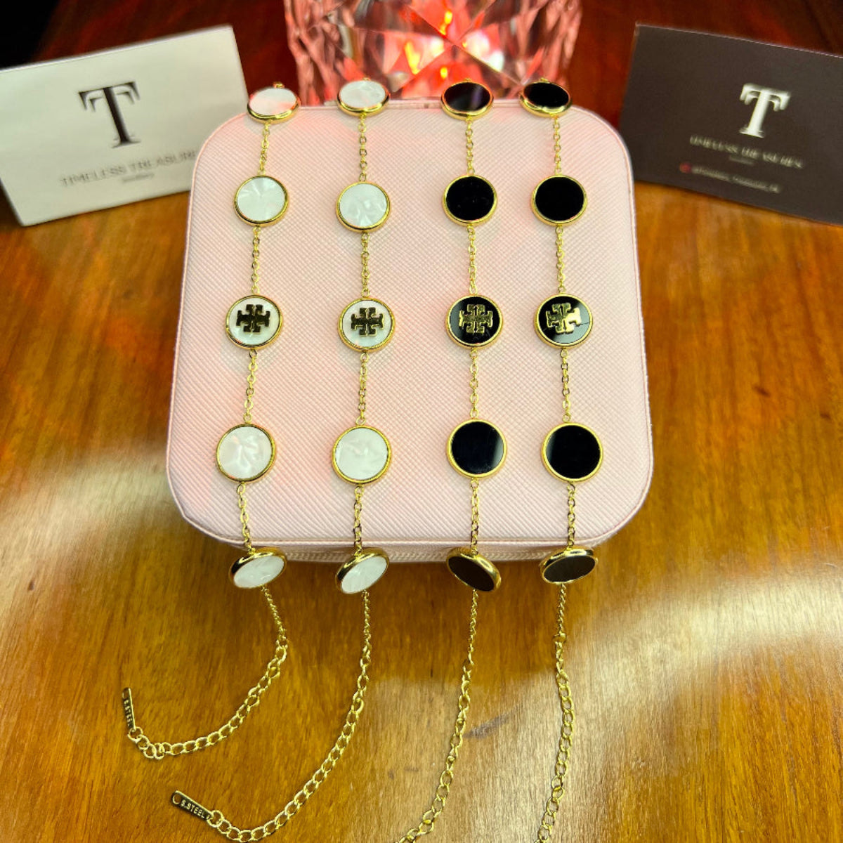 Premium Quality Stainless Steel 18k 5 Motifs Tory Burch Bracelet