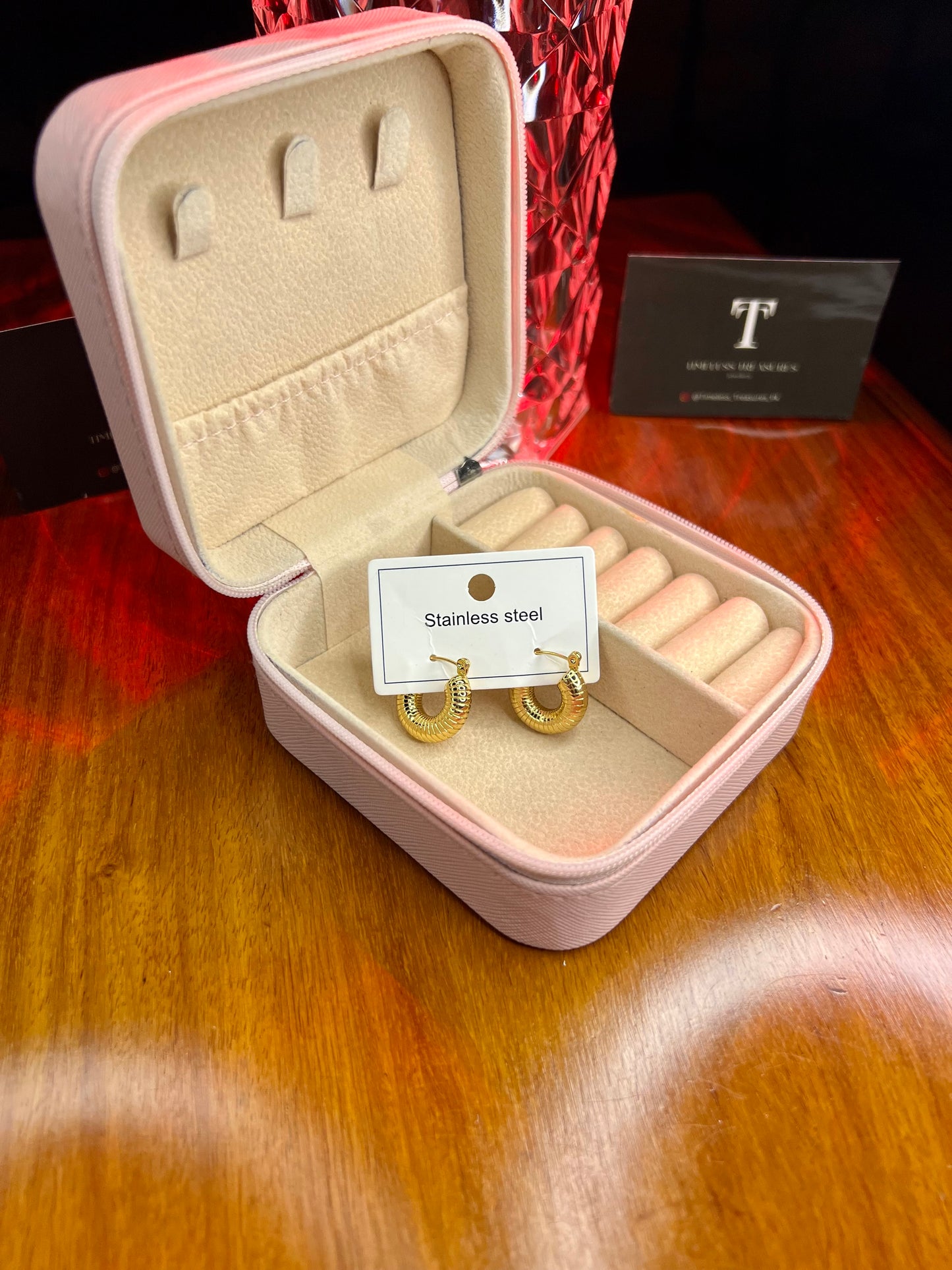 Premium Quality Stainless Steel 18k Velvet Fire Earrings