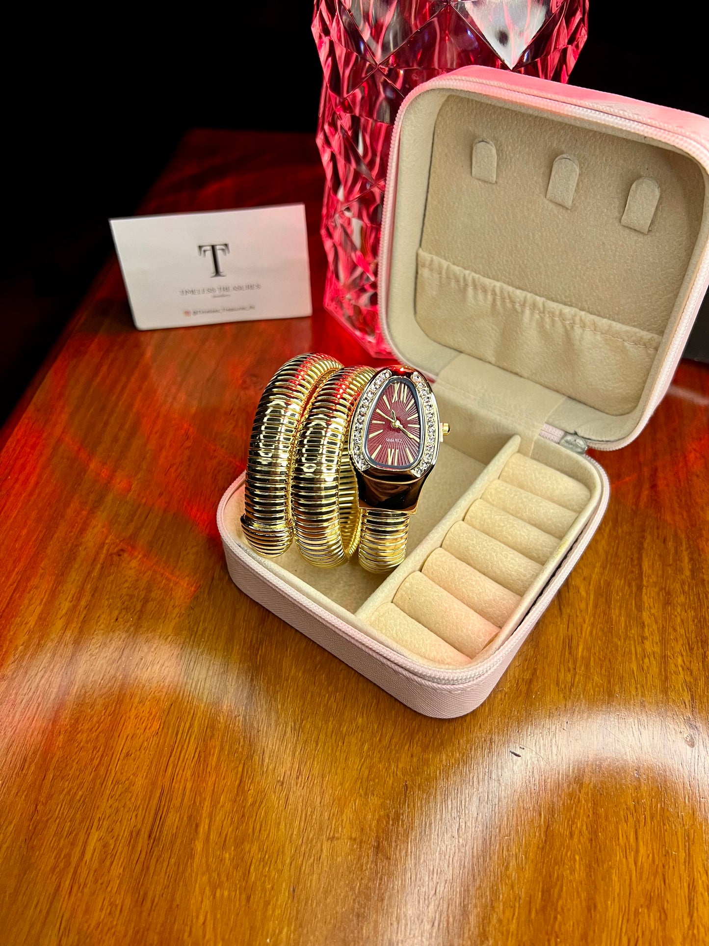 Premium Quality Stainless Steel 18k Scarlet Majesty Watch Maroon