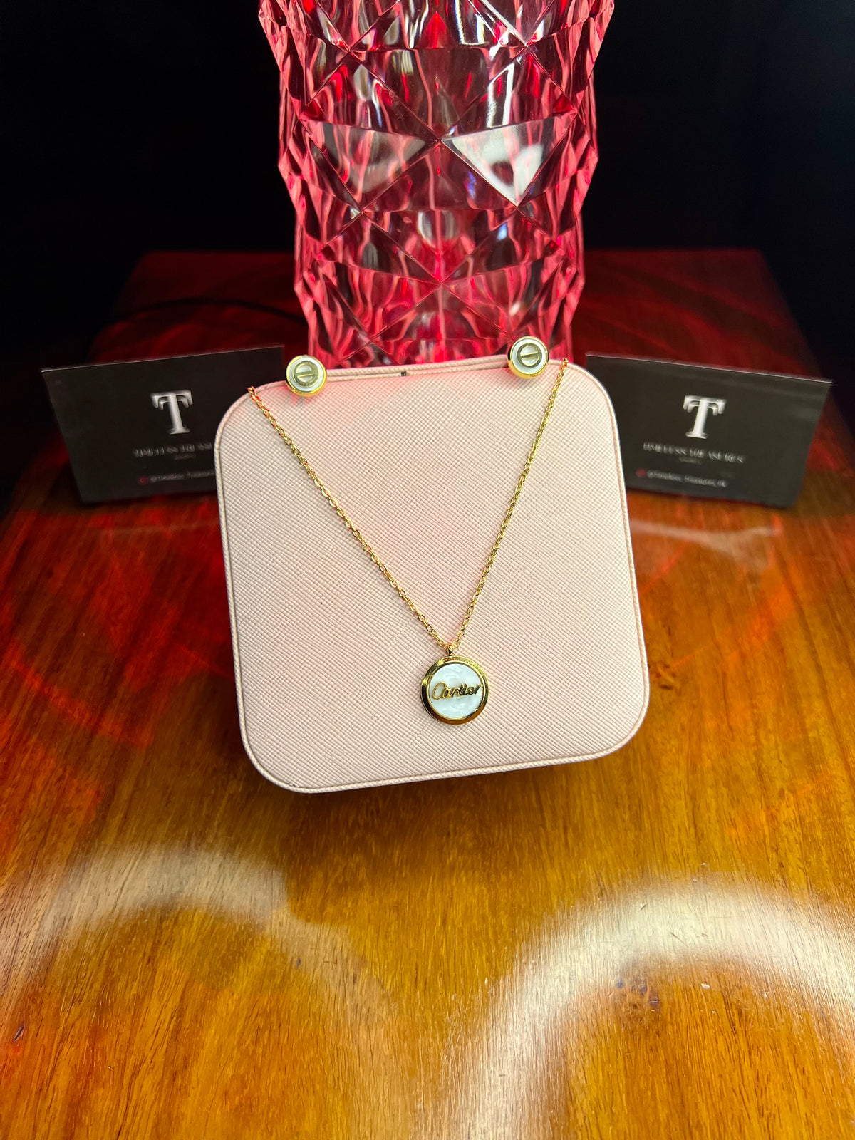 Premium Quality Stainless Steel 18k Cartier Shell Necklace Earring Set