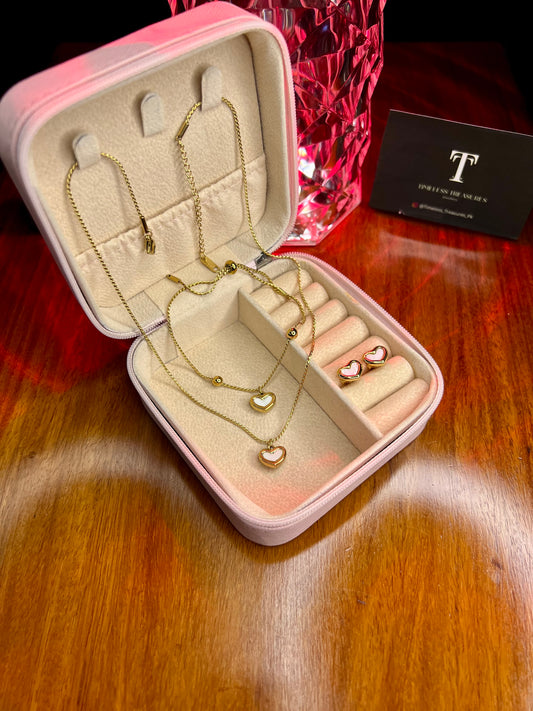Premium Quality Stainless Steel 18k Heart of Elegance 3pc Set