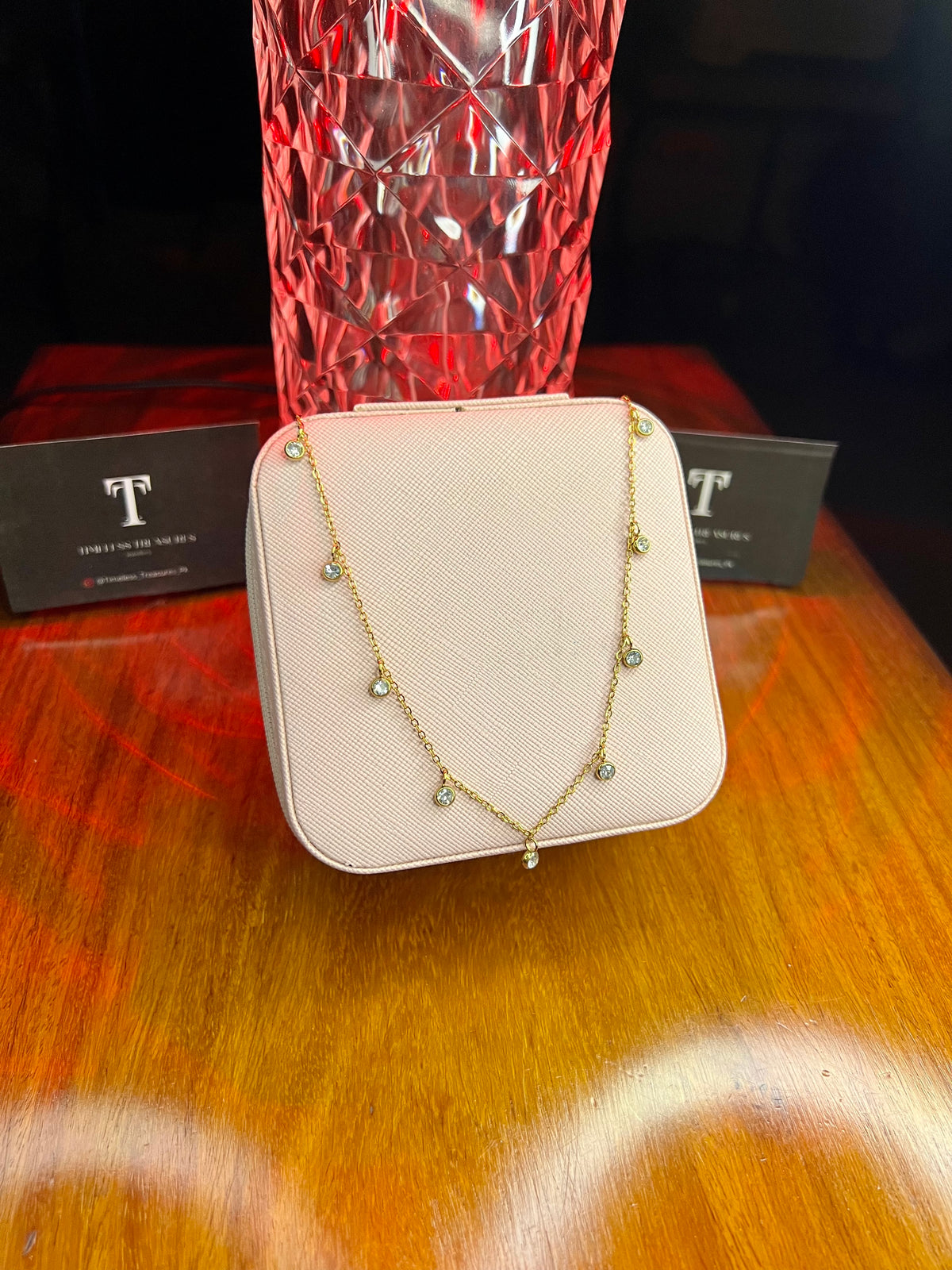 Premium Quality Stainless Steel 18k Galaxy Stone Necklace