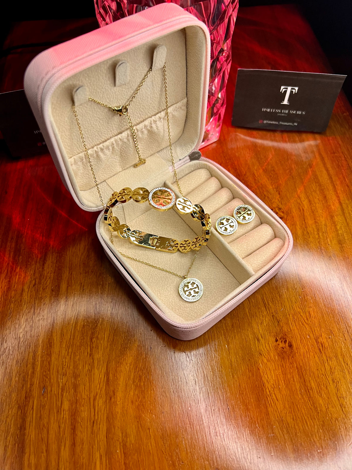 Premium Quality Stainless Steel 18k Tory Burch 3pc Set