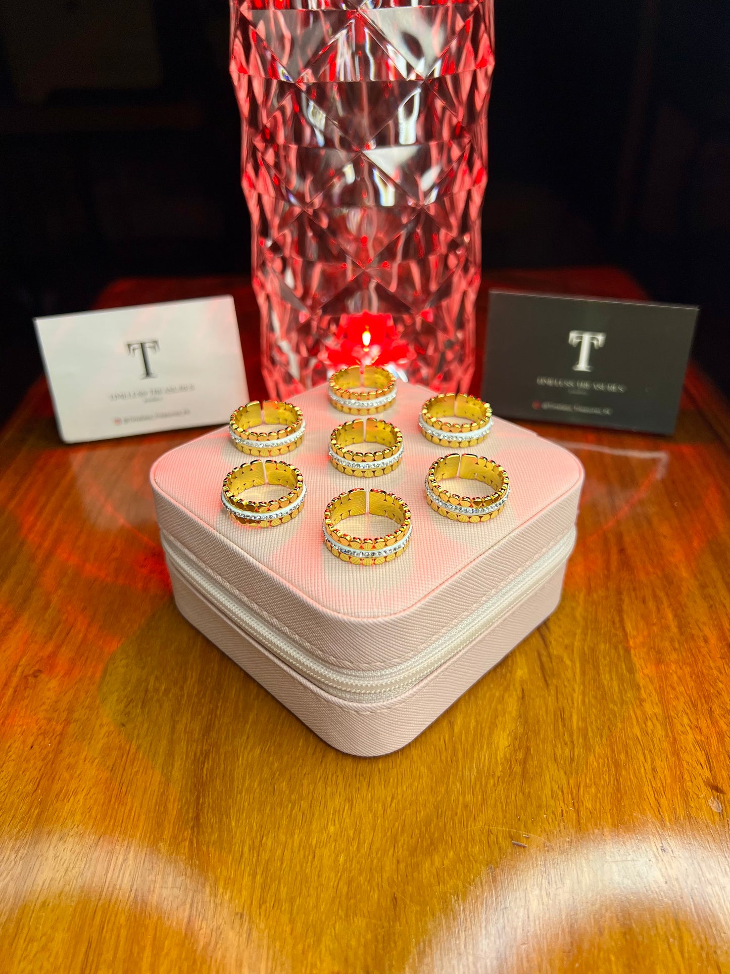 Premium Quality Stainless Steel 18k Crown Stone Ring