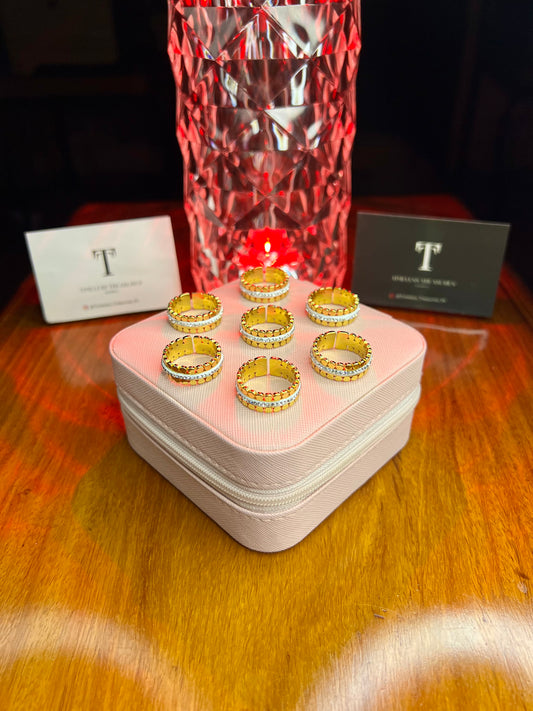 Premium Quality Stainless Steel 18k Crown Stone Ring
