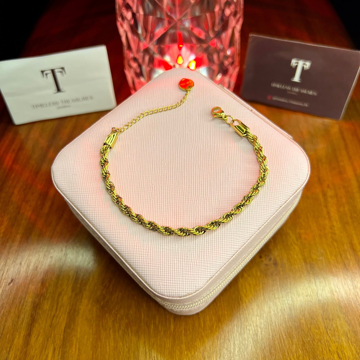 Premium Quality Stainless Steel 18k Rope Chain Bracelet