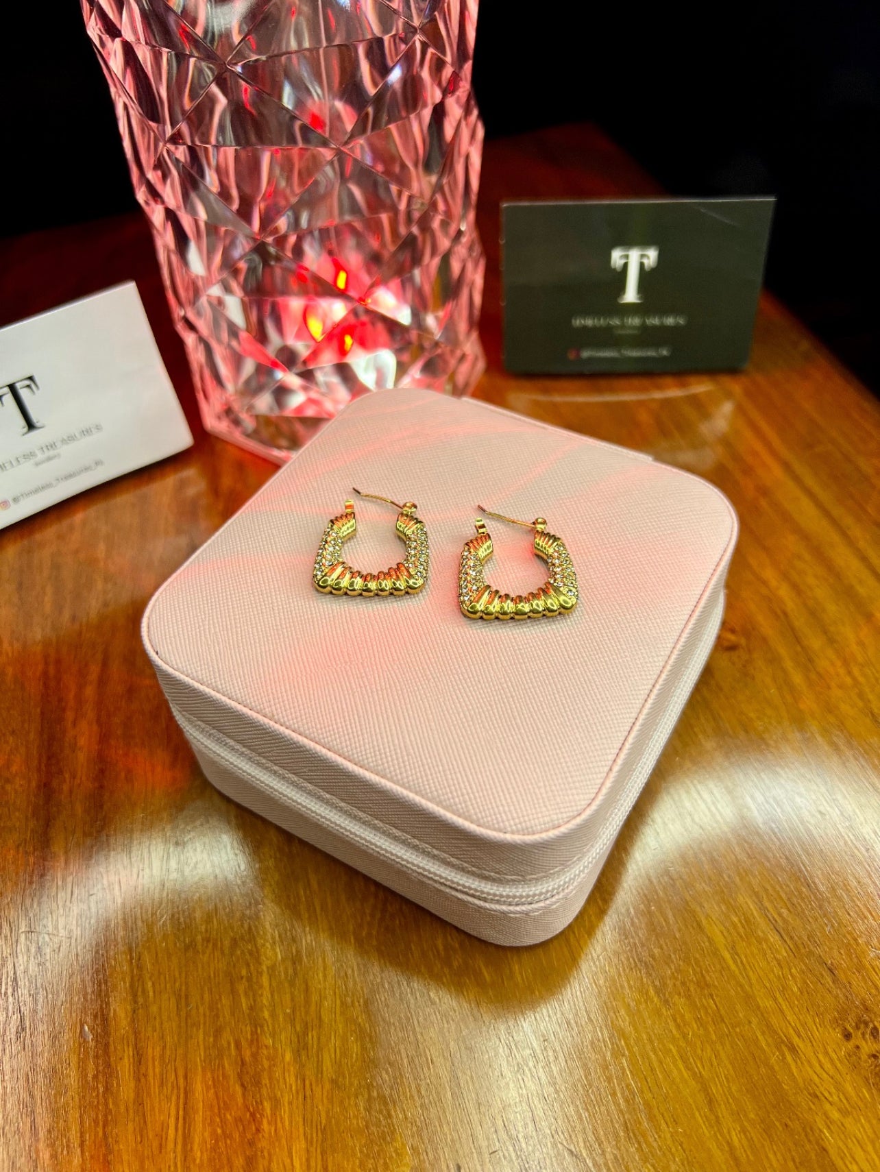 Premium Quality Stainless Steel 18k Zircon Gold Hoops
